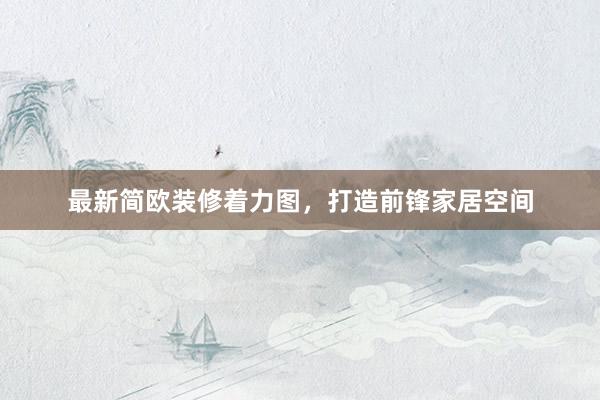 最新简欧装修着力图，打造前锋家居空间